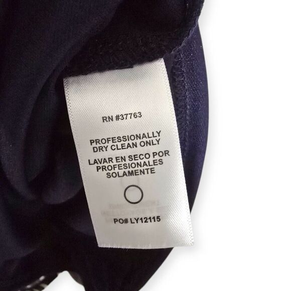 Laundry by Design Size S Belted Shift Dress Black Aqua Aztec Cowl Stretch Career - Picture 5 of 5